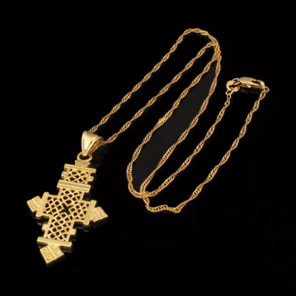 Gold Plated Cross Pendant Necklace Jewelary